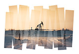 Pump jack abstract composition background.