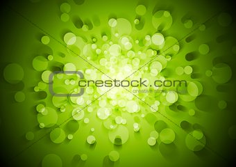 Green technical vector background with circles