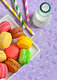 french colorful macarons