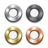 Donut buttons template with metal texture.
