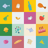 icons food and products in flat style vector illustration