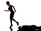 woman dead body  criminal investigations  silhouette
