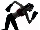 beautiful woman exercising boxe silhouette