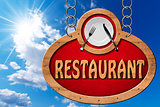 Restaurant Sign with Metal Chain