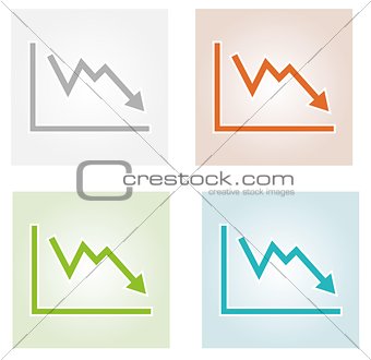 decreasing graph icons