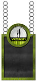 Vegan Menu - Empty Blackboard with Chain