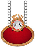 Food Menu - Sign with Metal Chain