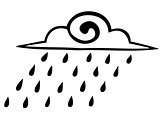 Vector. Sketch. rain clouds on a white background. icon