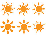 Vector set. The sun in different shapes