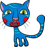 blue kitten or cat cartoon