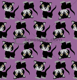 Seamless background with cats