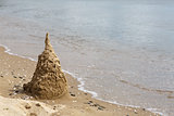 Sand castle on beach