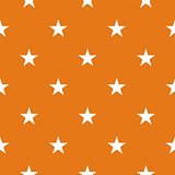 Tile vector pattern with white stars on orange background