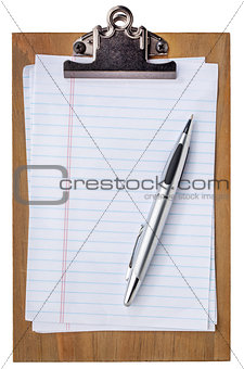 wooden clipboard with blank paper