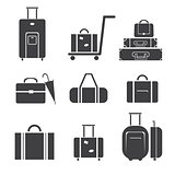 Luggage icon set