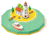 Vector isometric lighthouse