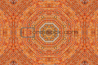 Brick wall kaleidoscopic pattern