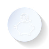 Pig piggy bank thin lines icon