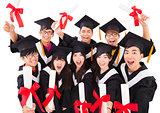 Group Of asian Students Celebrating Graduation