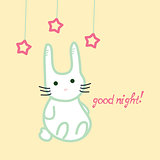 Cute bunny, good night card