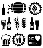 beer isolated objects set