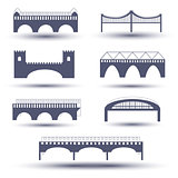 Vector bridge icon set