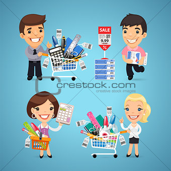 Buyers in Stationery Shop