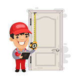 Carpenter Measures the Old Door
