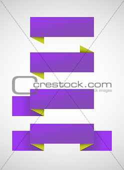 Vector set of bright purple banners  