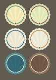 Vector set of round badges in vintage style   