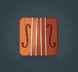 Vector violin icon for music software 