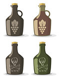 Vector set of bottles for wine or rum  