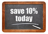 Save 10% today offer on blackboard