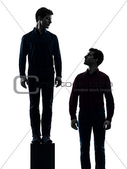 two  men twin brother friends dominant concept silhouette