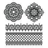 Mehndi, Indian Henna tattoo seamless pattern