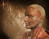 Grunge style medical figure background