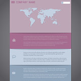 Website template design in pastel colors