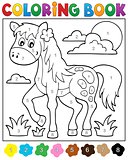 Coloring book with horse