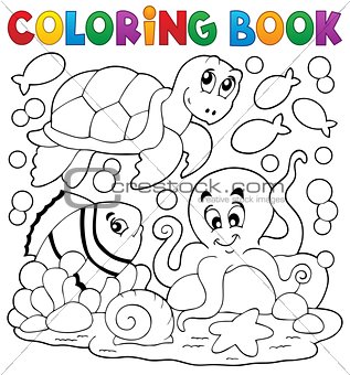Coloring book with sea animals 5
