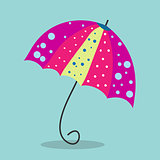Multicolored umbrella-cane - a symbol of summer and holidays.