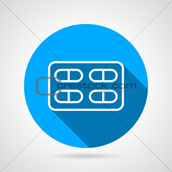 Blister with pills flat vector icon