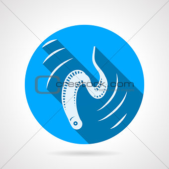 Eel flat round vector icon