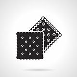 Crunchy crackers black vector icon