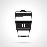 Takeaway coffee black vector icon
