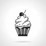 Cupcake black vector icon