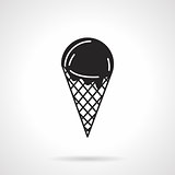Cone ice cream black vector icon