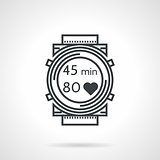 Fitness watch black line vector icon