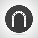 Round arch black vector icon