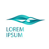 Vector logo design template. Abstract swimmer swimming through waves concept. Pool or beach logo or icon concept isolated on a white background