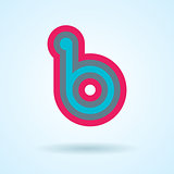 Vector design editable logo element. Multicolored abstract letter b logo design isolated on light background. Elegant minimal letter symbol.